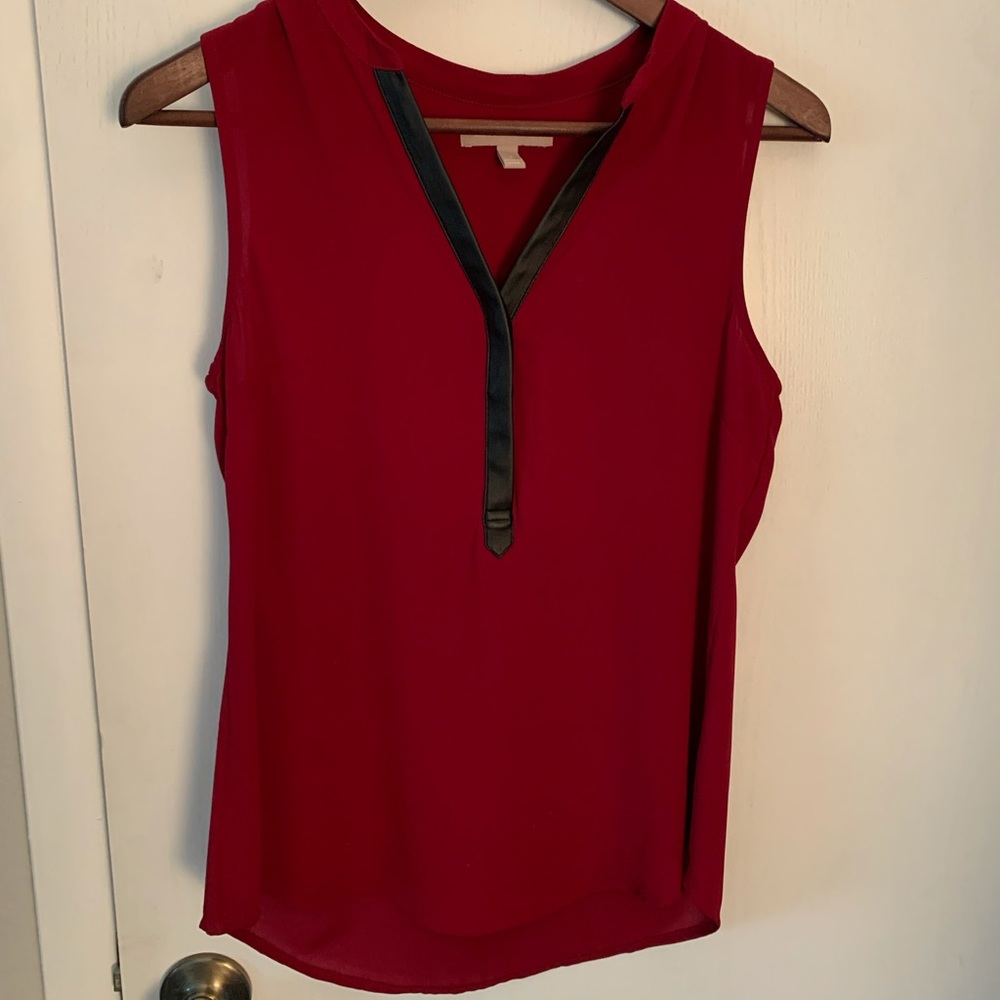 Banana Republic crimson sleeveless blouse